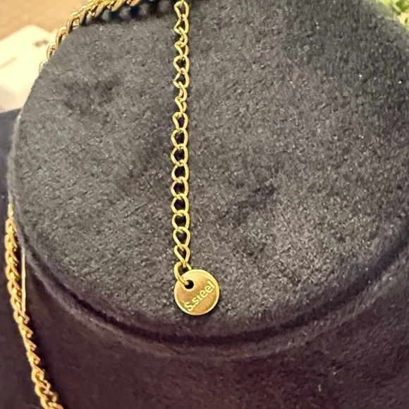 Gold Heart Titanium Steel 16-18” Charm Necklace - Picture 5 of 7